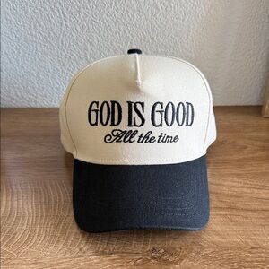 Beige and Black Cap with Inspirational Text